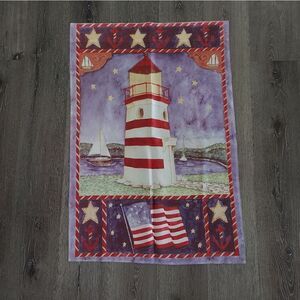 Vintage Outdoor Flag Banner Lighthouse Sailboat Nautical Large 25.5" W x 37" H
